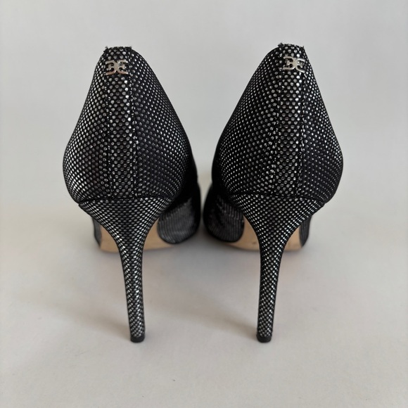 Sam Edelman womens Hazel Heels Black silver Metallic pointed toe size 9 - Picture 3 of 9
